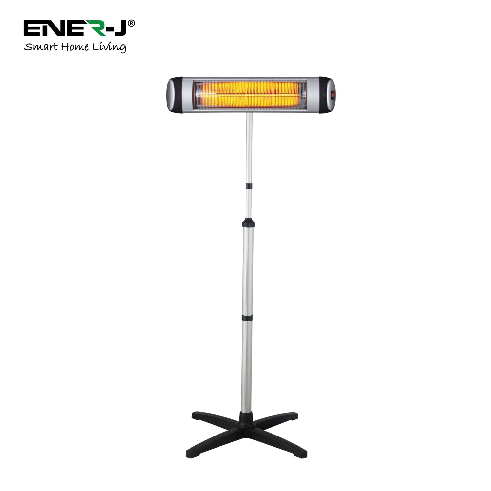 Ener-J 3000W Infrared Patio Heater, Wall Mounted Outdoor Electric Heater with Quartz Tube, Remote Control, LED Display, IP34