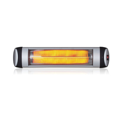 Ener-J 2000W Wall-Mounted Infrared Patio Heater, Quartz Tube, 3 Heat Settings, Remote Control & LED Display