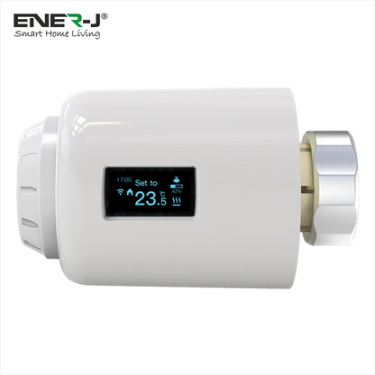 Ener-J Smart WiFi Radiator Thermostat – Digital TRV for Multi-Room Heating Control, Alexa & Google Home Compatible | Pack of 2