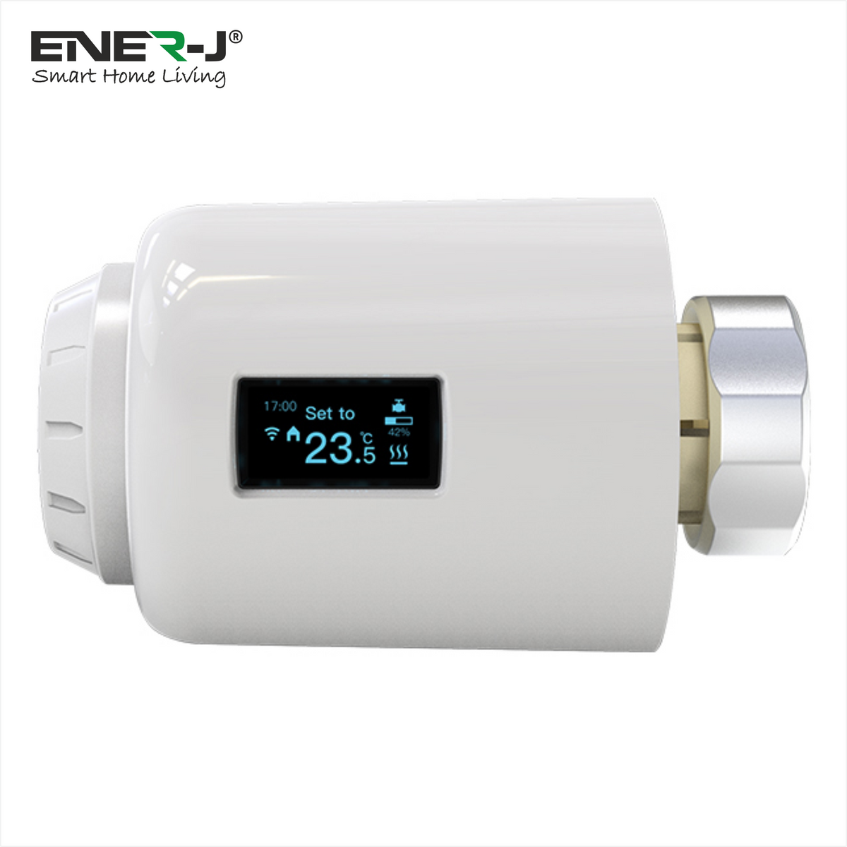 Ener-J Smart WiFi Radiator Thermostat – Digital TRV for Multi-Room Heating Control, Alexa & Google Home Compatible | Single pack