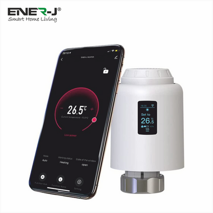 Ener-J Smart WiFi Radiator Thermostat – Digital TRV for Multi-Room Heating Control, Alexa & Google Home Compatible | Single pack