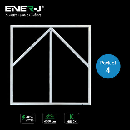 60x60cm LED Frame Panel Light with Blue Arrow Design - 40W, Cool White | Pack of 4 - 6500K