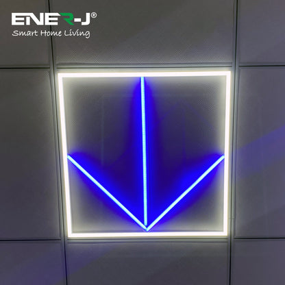 60x60cm LED Frame Panel Light with Blue Arrow Design - 40W, Cool White | Single Pack - 6500K