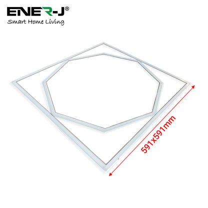60x60cm LED Frame Panel Light with Hexagon Inner Lights, 40W, Cool White | Single Pack - 6500K