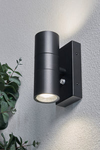 Leto Up / Down Wall Light Photocell IP44 Black