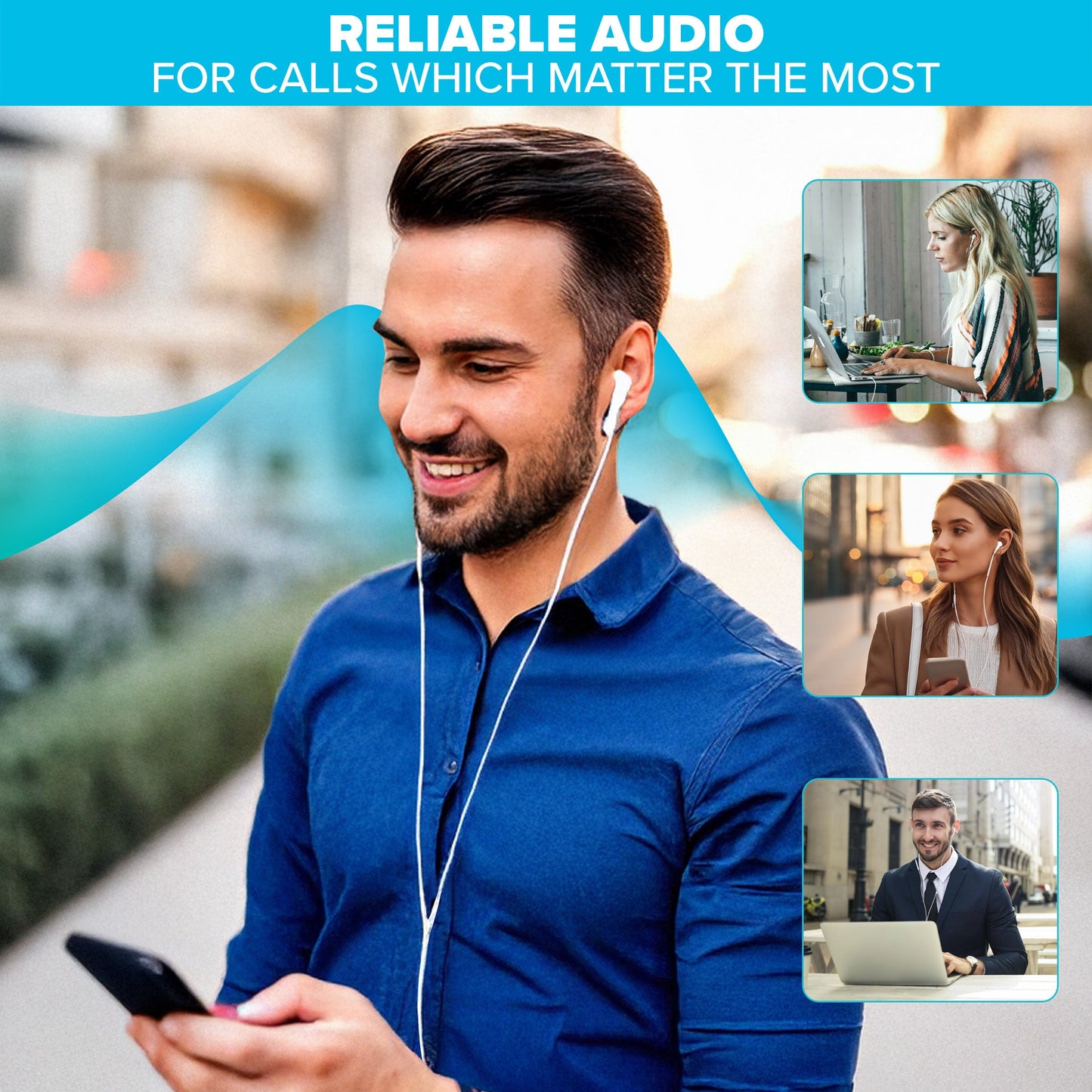 Maplin Wired 3.5mm Earbuds with Hands Free Calling & Volume Button - White