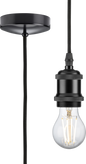 1.8m E27 Vintage Pendant Set - Matt Black