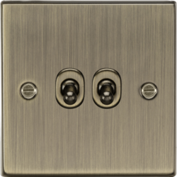 MLA 10AX 2G 2-way Toggle Switch - Antique Brass CSTOG2AB