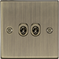 MLA 10AX 2G 2-way Toggle Switch - Antique Brass CSTOG2AB