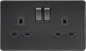 13A 2G DP Switched Socket with Twin Earths - Matt Black with Black insert SFR9000MBB MLA