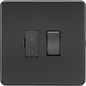 13A Switched Fused Spur Unit - Matt Black with black fuse cover SF6300MBB MLA