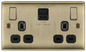 BG Antique Brass USB A+C Double Socket NAB22UAC22B