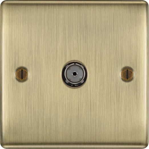 BG NAB60 Nexus Metal Antique Brass 1 Gang Co-Axial Socket