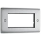 BG NBSEMR4 Nexus Metal Brushed Steel 4 Module Rectangular Euro Module Front Plate