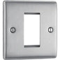 BG NBSEMS1 Nexus Metal Brushed Steel 1 Module Square Euro Module Front Plate