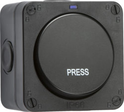 MLA IP66 20AX 1G 1-way retractive switch - Black OP21