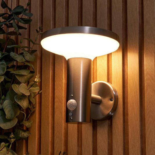 Solar Light Ombersley LED PIR 5.6W Black / Stainless Steel IP44