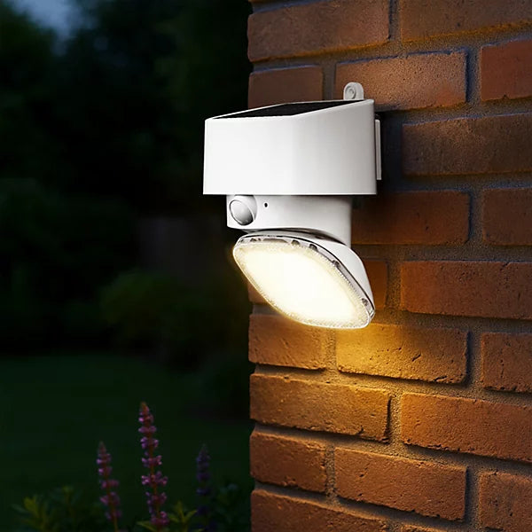 Omnisolar Triton Adjustable Solar Floodlight with PIR Sensor - 2000 Lumens (White)