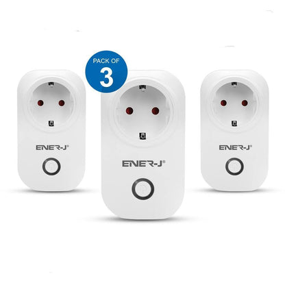 Pack of 3 Wi-Fi Smart Plug EU Outlet with Energy Monitoring, Works with Amazon Alexa, Google Home, Wireless Smart Socket Remote Control Timer Plug Switch, No Hub Required. Max Load 1600W | Pack of 3