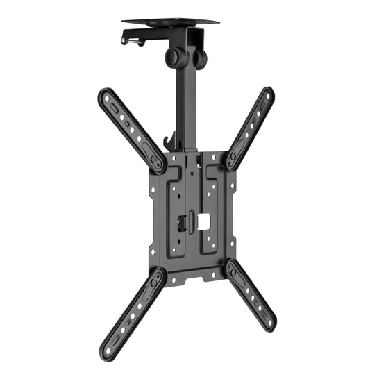 ProperAV Retractable Fold-Up Ceiling TV Bracket (23" - 55" / 20kg Capacity / VESA Max. 400x400) - Black