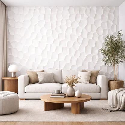 Hard PU Wall Panel, Size: 1200 x 600 x 25 mm (Pack of 2)‚ Jade White, Organic Pebble Texture