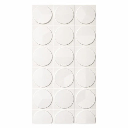 Hard PU Wall Panel, Size: 1200 x 600 x 25 mm (Pack of 2) – Jade White, 3D Circular Geometry