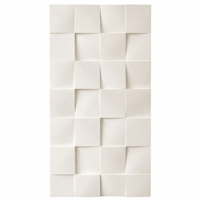 Hard PU Wall Panel‚ Size: 1070 x 460 x 25 mm (Pack of 2)‚ Jade White, 3D Cubic Tiles