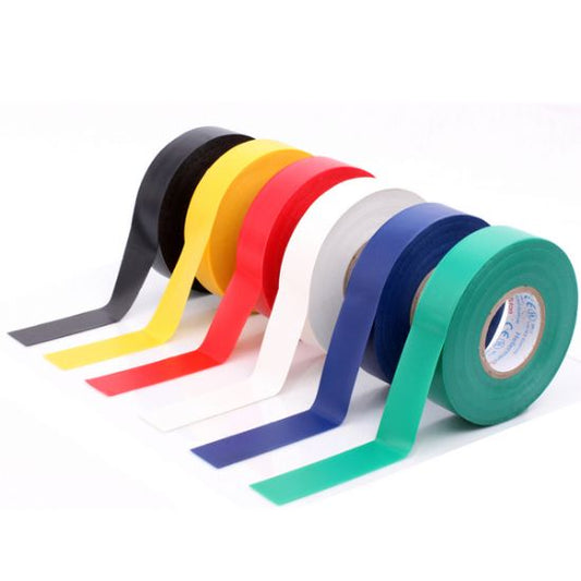PVC Insulation Tape 19 x 33mm Per 1 Green & Yellow / Blue / White / Black / Red / Brown / Yellow