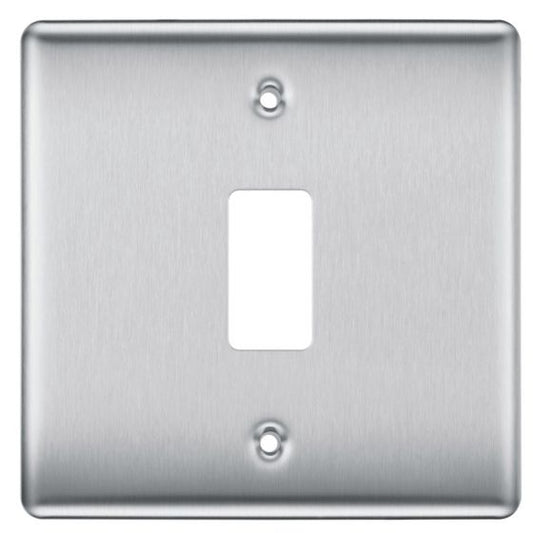 BG Electric RNBS1 Grid Plate 1 Gang Brushed Steel