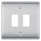 BG RNBS2 Nexus Grid Brushed Steel 2 Module Front Plate