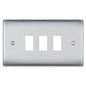 BG Electric RNBS3 Grid Plate 3 Gang Brushed Steel
