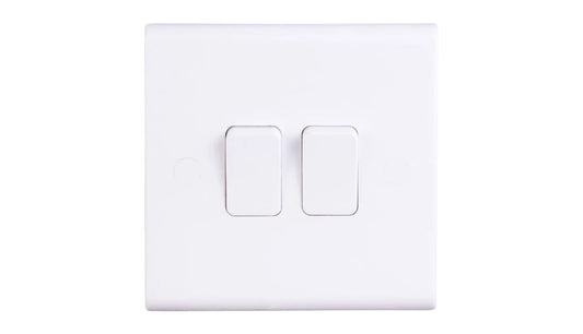 Deta Slimline 2 Gang 2 Way 10AX Plate Switch S1204