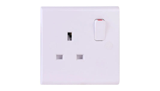 Deta Slimline 1 Gang 13A Switched Socket DP S1207SDP