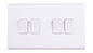 Deta Slimline 4 Gang 2 Way 10AX Plate Switch S1244