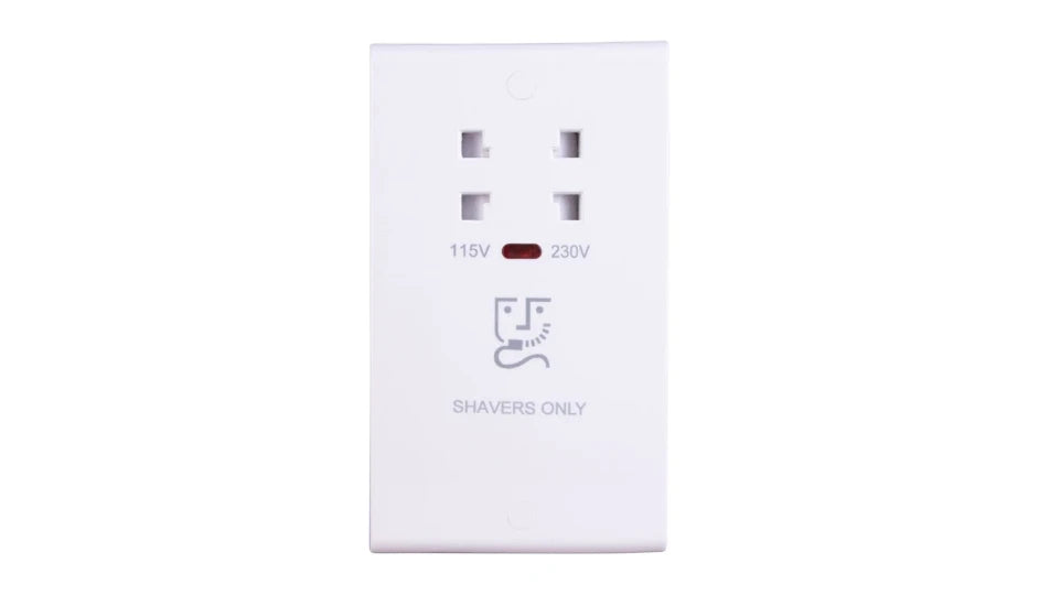 Deta Slimline Dual Voltage Shaver Socket with Neon S1305