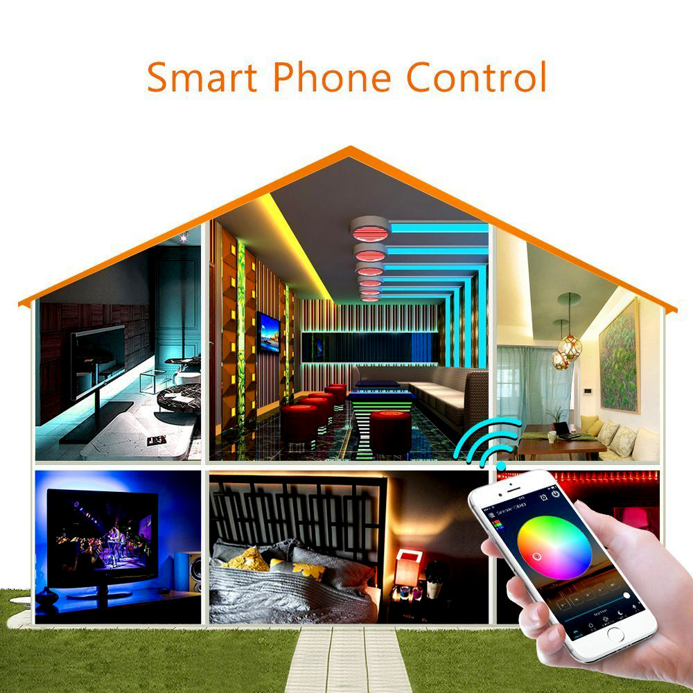 5 Meters LED Strip Kit with WiFi Controller 6A Adapter, CCT Changing & Dimmable, Works with Amazon Alexa and Google Home, Compatible with iOS & Android, IP65