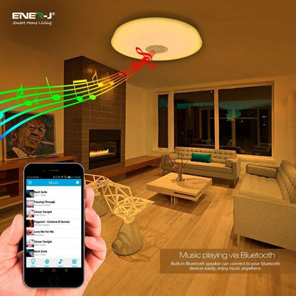 24W Wi-Fi Ceiling Lights RGB+W+WW, Dimmable with Bluetooth Speaker, Amazon Alexa and Google Home Compatible