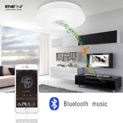 24W Wi-Fi Ceiling Lights RGB+W+WW, Dimmable with Bluetooth Speaker, Amazon Alexa and Google Home Compatible