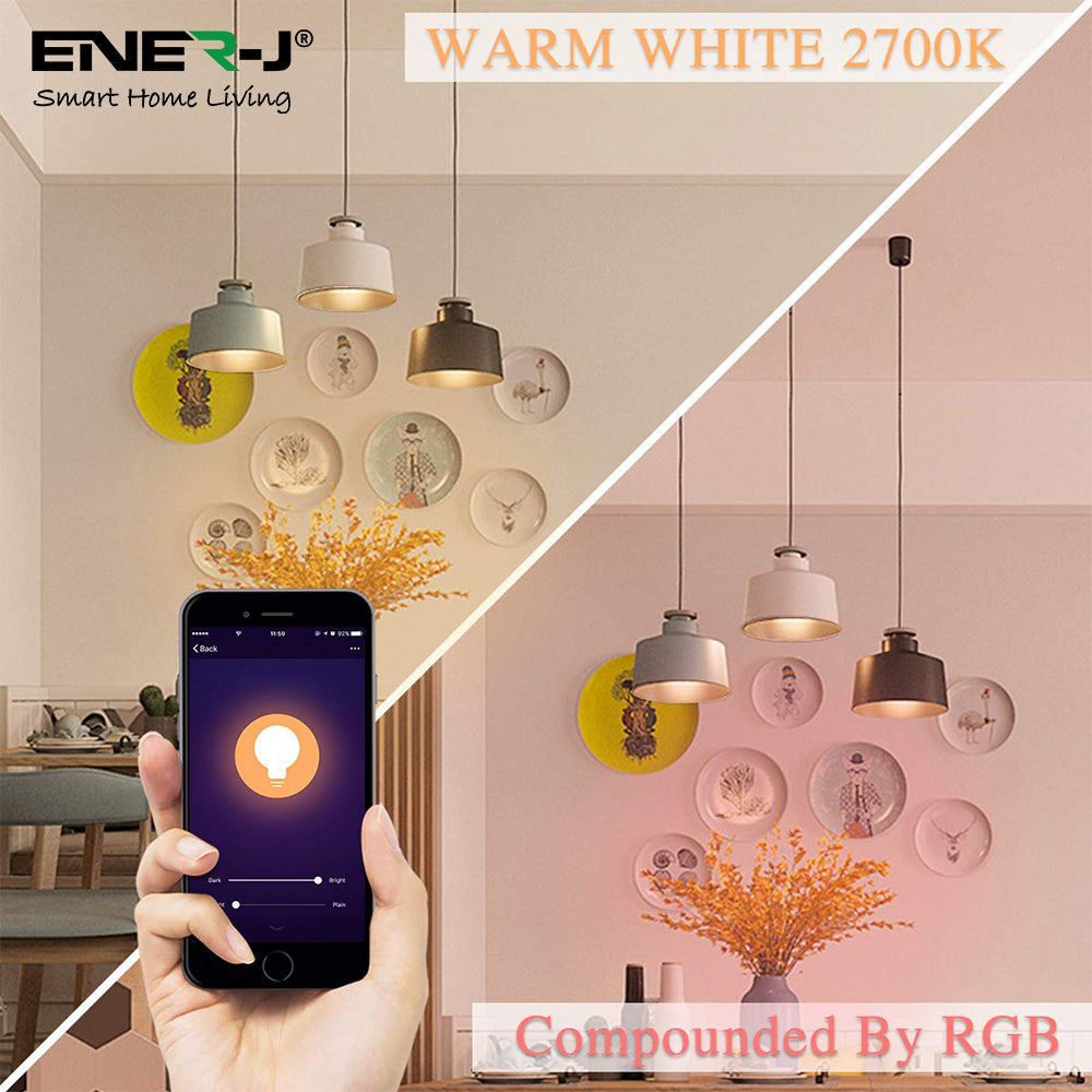 9W Smart Colour Changing Light Bulb, B22 RGB CCT Colour Changing Bulbs, Bluetooth APP Control LED Bulbs Bayonet, Dimmable RGB and White Light, Mood Light for Room Decor & Party | Single pack