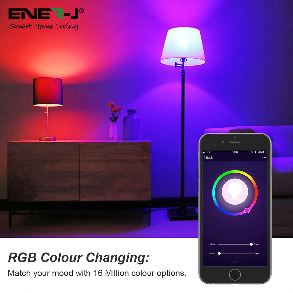9W Smart Colour Changing Light Bulb, B22 RGB CCT Colour Changing Bulbs, Bluetooth APP Control LED Bulbs Bayonet, Dimmable RGB and White Light, Mood Light for Room Decor & Party | Single pack