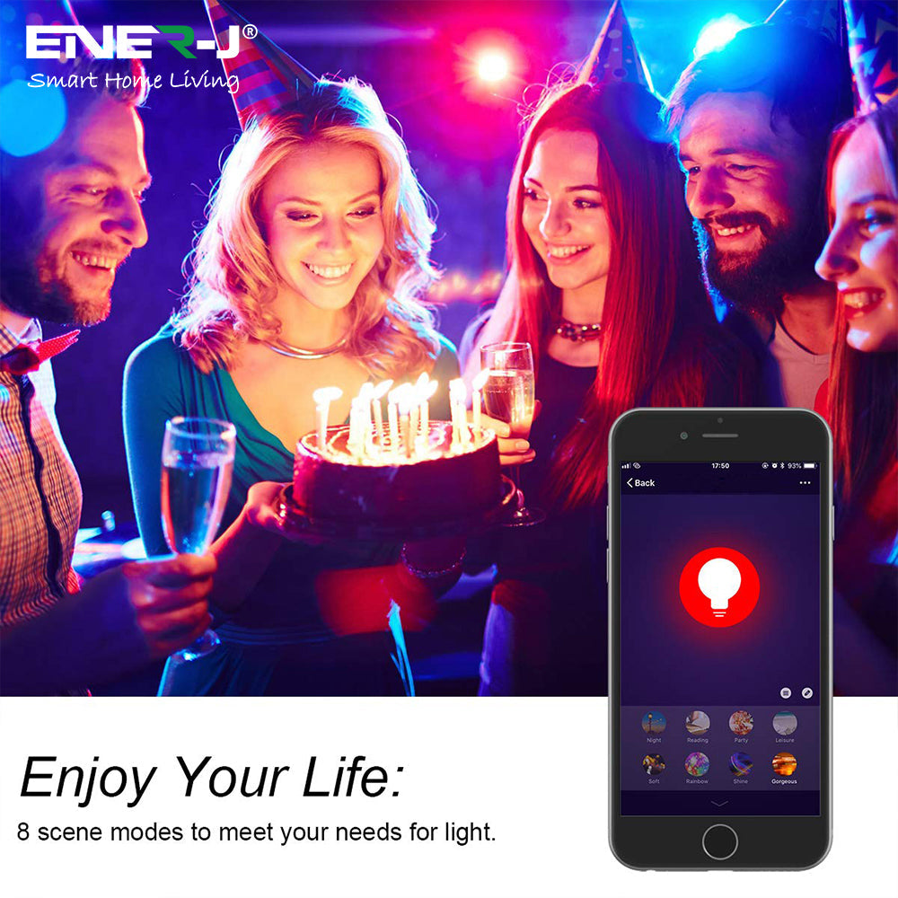 9W Smart Colour Changing Light Bulb, B22 RGB CCT Colour Changing Bulbs, Bluetooth APP Control LED Bulbs Bayonet, Dimmable RGB and White Light, Mood Light for Room Decor & Party | Single pack