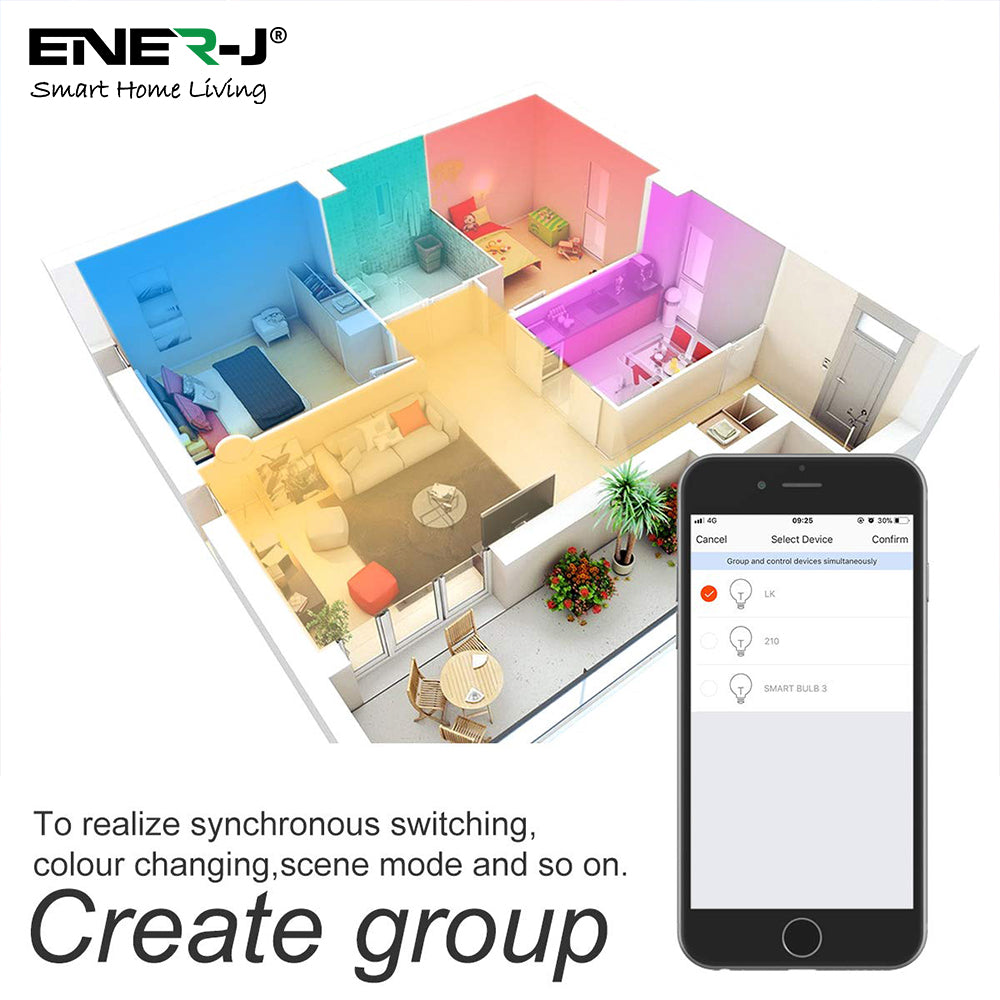 9W Smart Colour Changing Light Bulb, B22 RGB CCT Colour Changing Bulbs, Bluetooth APP Control LED Bulbs Bayonet, Dimmable RGB and White Light, Mood Light for Room Decor & Party | Single pack