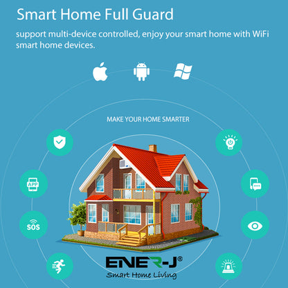 ENER-J Door Alarm Sensor – WiFi Door & Window Sensors Pack of 4, No Hub Required, Wireless Smart Home Alarm System UK