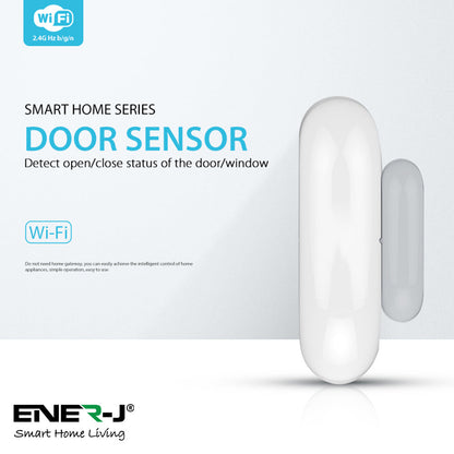 ENER-J Door Alarm Sensor – WiFi Door & Window Sensors Pack of 4, No Hub Required, Wireless Smart Home Alarm System UK