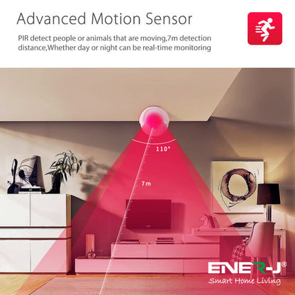 ENER-J Wireless Door Security Alarm – WiFi PIR Motion Sensor Pack of 4, Smart Door Alarm Security System UK