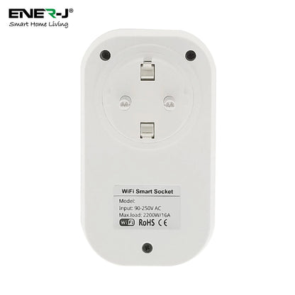 Pack of 3 Wi-Fi Smart Plug EU Outlet with Energy Monitoring, Works with Amazon Alexa, Google Home, Wireless Smart Socket Remote Control Timer Plug Switch, No Hub Required. Max Load 1600W | Pack of 3
