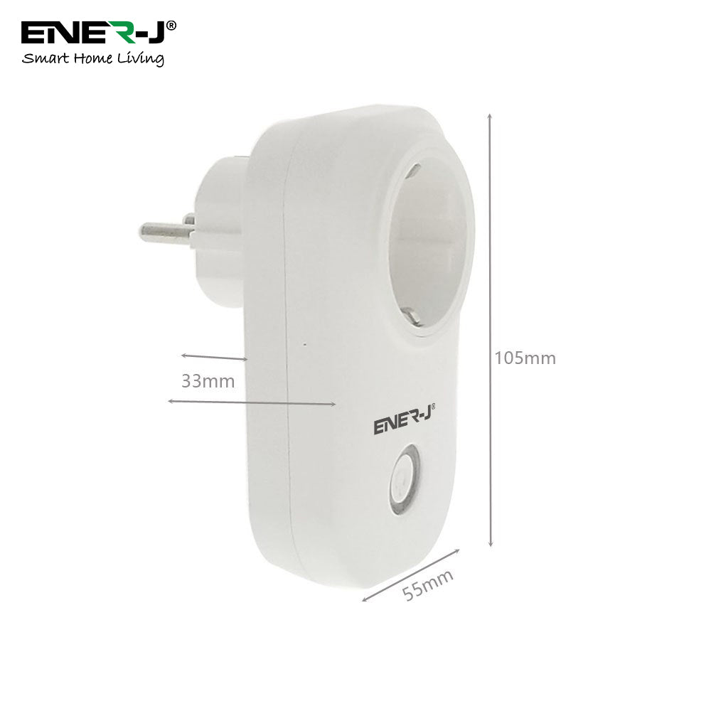 Pack of 3 Wi-Fi Smart Plug EU Outlet with Energy Monitoring, Works with Amazon Alexa, Google Home, Wireless Smart Socket Remote Control Timer Plug Switch, No Hub Required. Max Load 1600W | Pack of 3