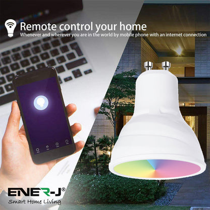 5W Smart Colour Changing Light Bulb, GU10 RGB CCT Colour Changing Bulbs,  Bluetooth APP Control LED Bulbs, WiFi Dimmable RGB and White Light, Mood Light for Room Decor & Party | Pack of 3