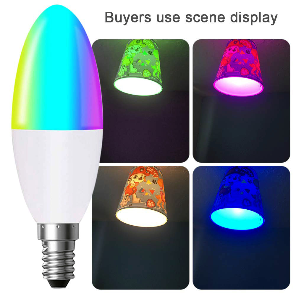 4.5W Smart Colour Changing Light Bulb E14 RGB CCT Colour Changing Bulbs,  Bluetooth APP Control LED Bulbs, WiFi Dimmable RGB and White Light, Mood Light for Room Decor & Party | Single pack