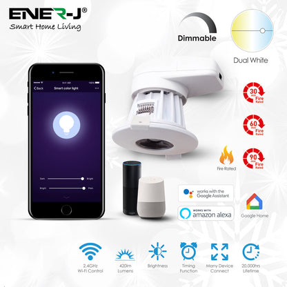 8W WiFi LED Spot Light Downlight for Recessed Ceiling Light Fitting, Fire Rated White Led Spot Lights, Works with Amazon Alexa and Google Assistant